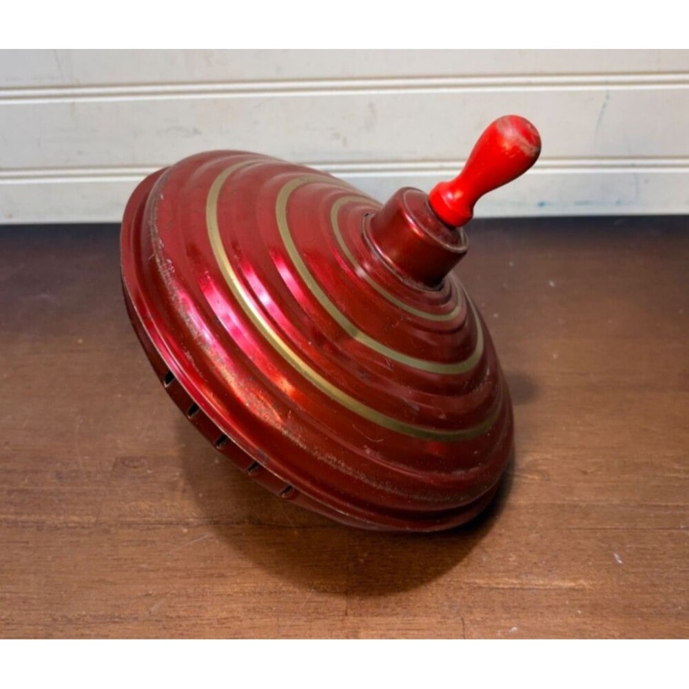 Antique Red And Gold LBZ Tops Spinner Toy 7” Made In Germany By Lorenz Bolz